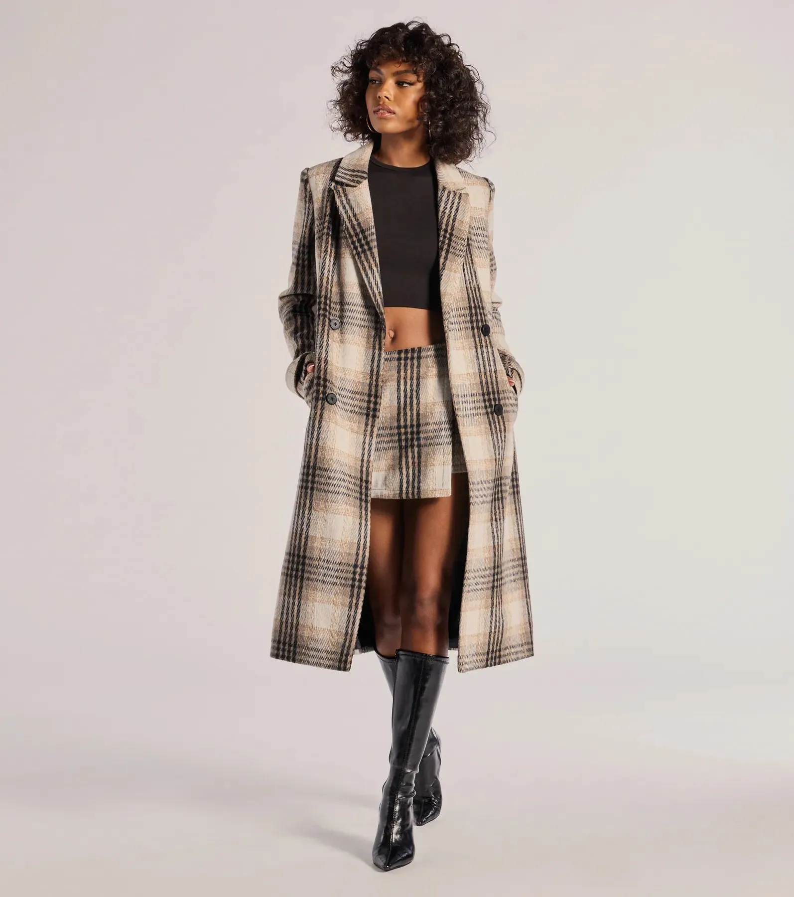Classic Charm Plaid Trench Coat sold by Windsor