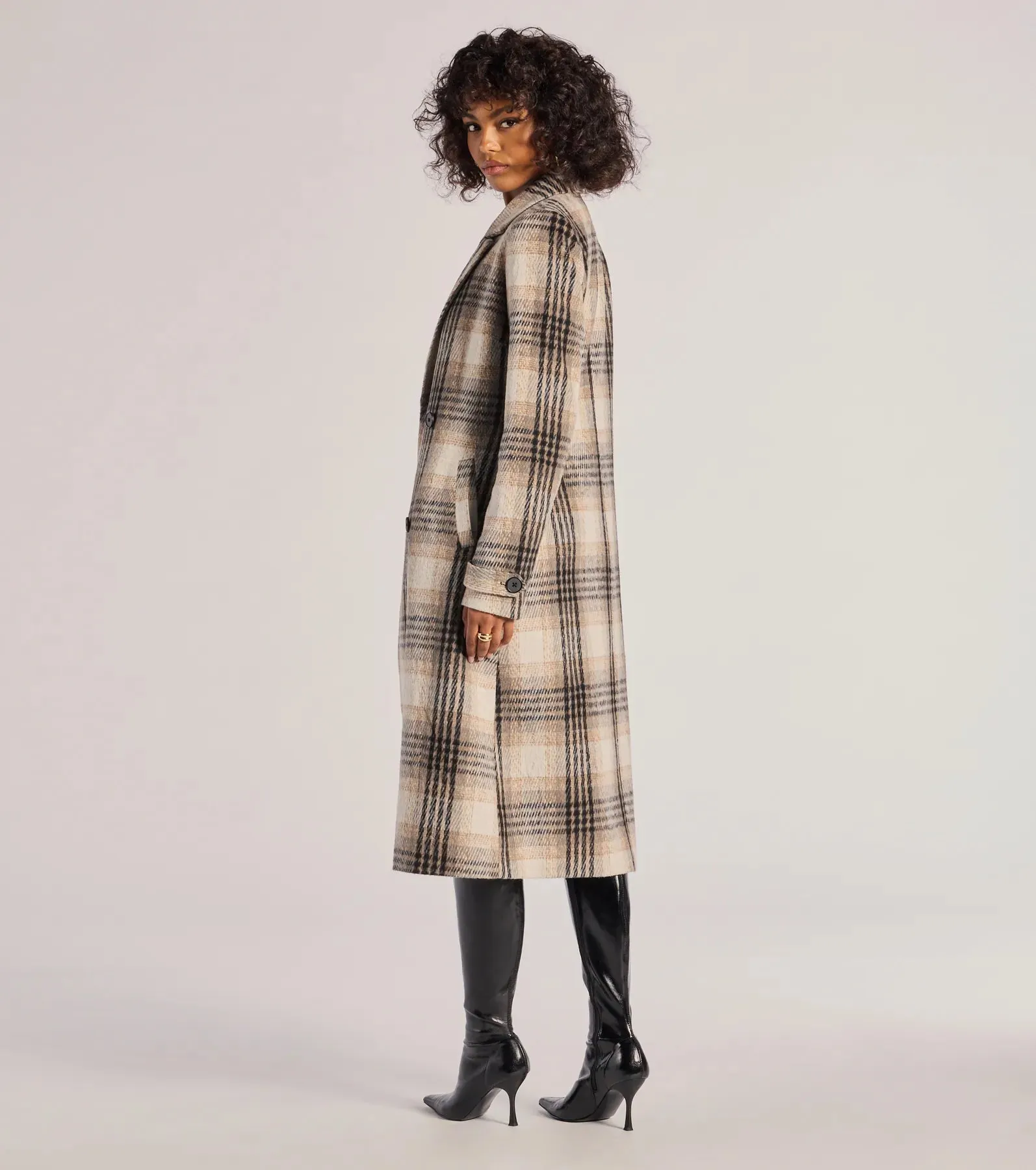 Classic Charm Plaid Trench Coat sold by Windsor product image thumbnail 2