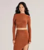 Bold Staple Long Sleeve Crop Top sold by Windsor