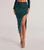 Bold Staple Ruched Asymmetrical Midi Skirt sold by Windsor