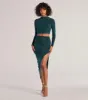 Bold Staple Ruched Asymmetrical Midi Skirt sold by Windsor