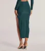 Bold Staple Ruched Asymmetrical Midi Skirt sold by Windsor