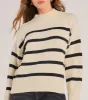 Preppy Casual Striped Knit Mock Neck Sweater sold by Windsor