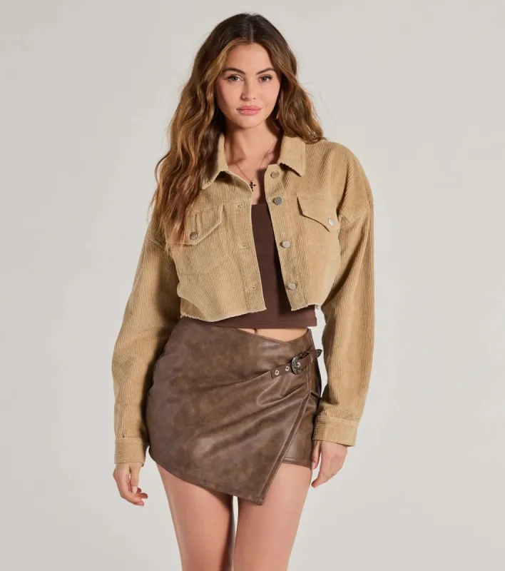 Trendy Essential Corduroy Cropped Jacket sold by Windsor