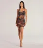 Fierce Look Animal Print Mesh Halter Mini Dress sold by Windsor