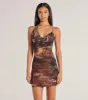 Fierce Look Animal Print Mesh Halter Mini Dress sold by Windsor