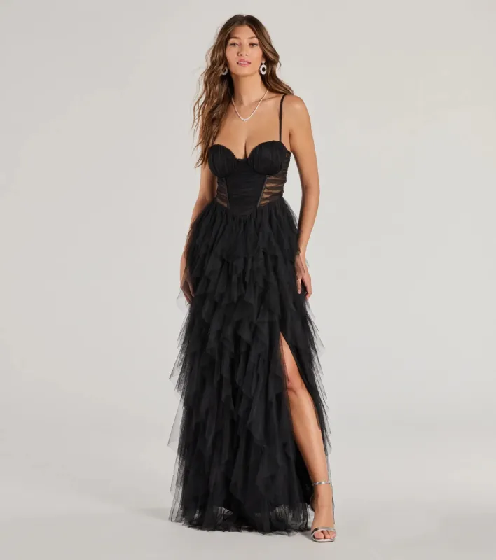 Aletta Long Sleeveless Ruffled A-Line Dress sold by Windsor