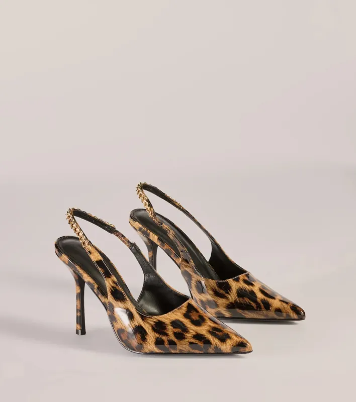 Wild Glam Leopard Print Slingback Pumps sold by Windsor
