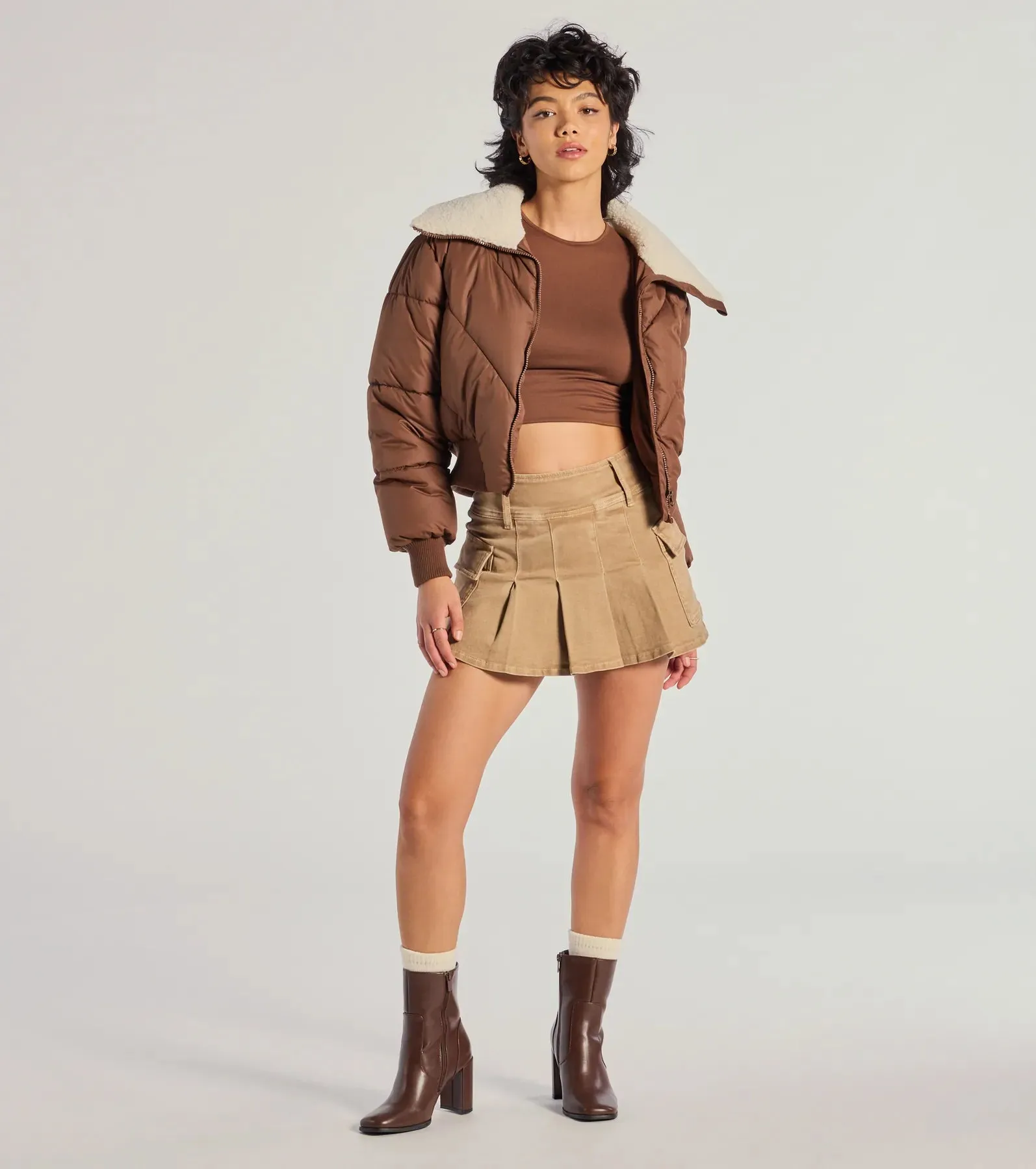 Cozy Trendsetter Sherpa Collar Puffer Jacket sold by Windsor product image thumbnail 3