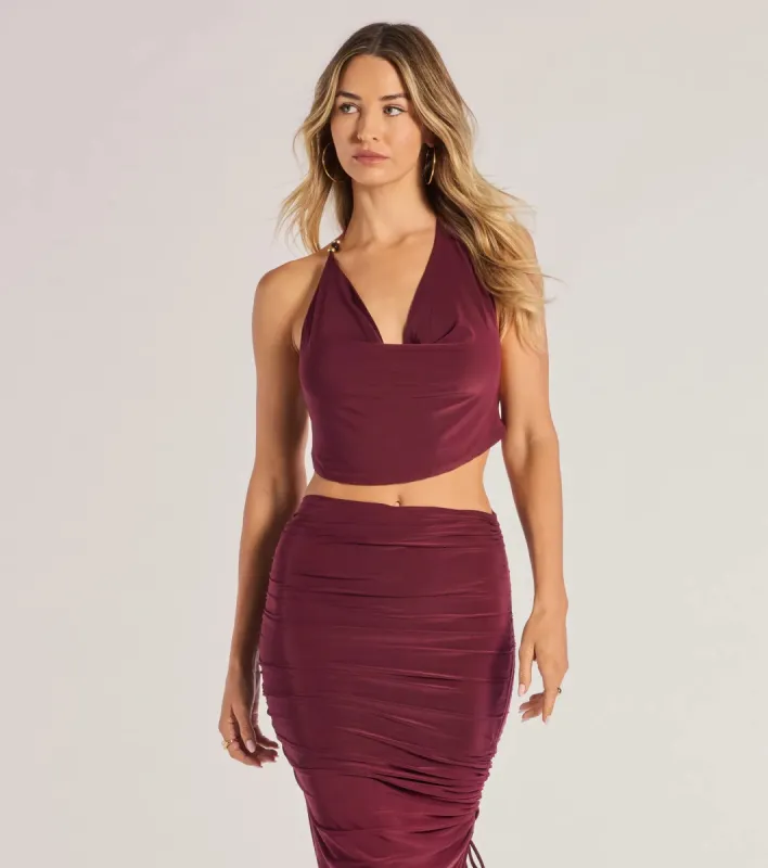 Sculpted Chic Ruched Halter Top sold by Windsor