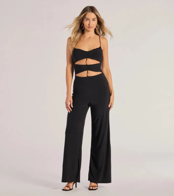 Double Take Wide-Leg Cutout Jumpsuit sold by Windsor