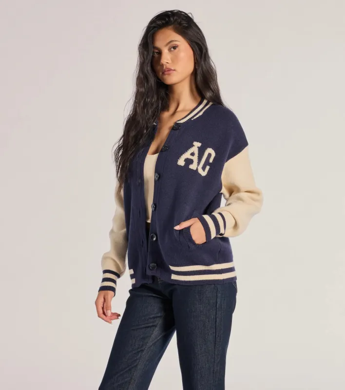 Varsity Chic Button-Down Sweater Jacket sold by Windsor
