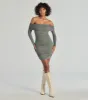 Flawless Style Knit Off-The-Shoulder Long Sleeve Mini Dress sold by Windsor