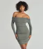Flawless Style Knit Off-The-Shoulder Long Sleeve Mini Dress sold by Windsor