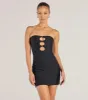 Serve Sultry Style Strapless Cutout Mini Dress sold by Windsor