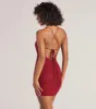 Glam Babe Rhinestone Mesh Strappy Back Mini Dress sold by Windsor