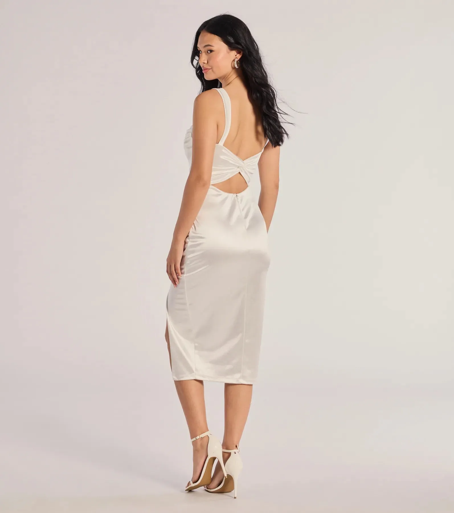 Laina High Slit Satin Midi Dress sold by Windsor product image thumbnail 2