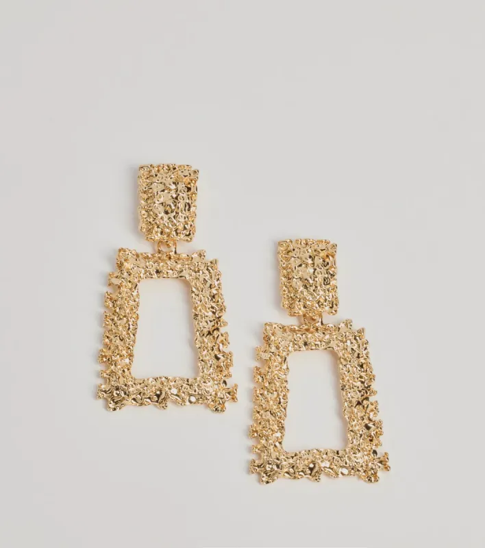 Looking Chic Oversized Door Knocker Earrings sold by Windsor