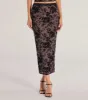 Luxe Touch Flocked Velvet Midi Skirt sold by Windsor