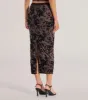 Luxe Touch Flocked Velvet Midi Skirt sold by Windsor