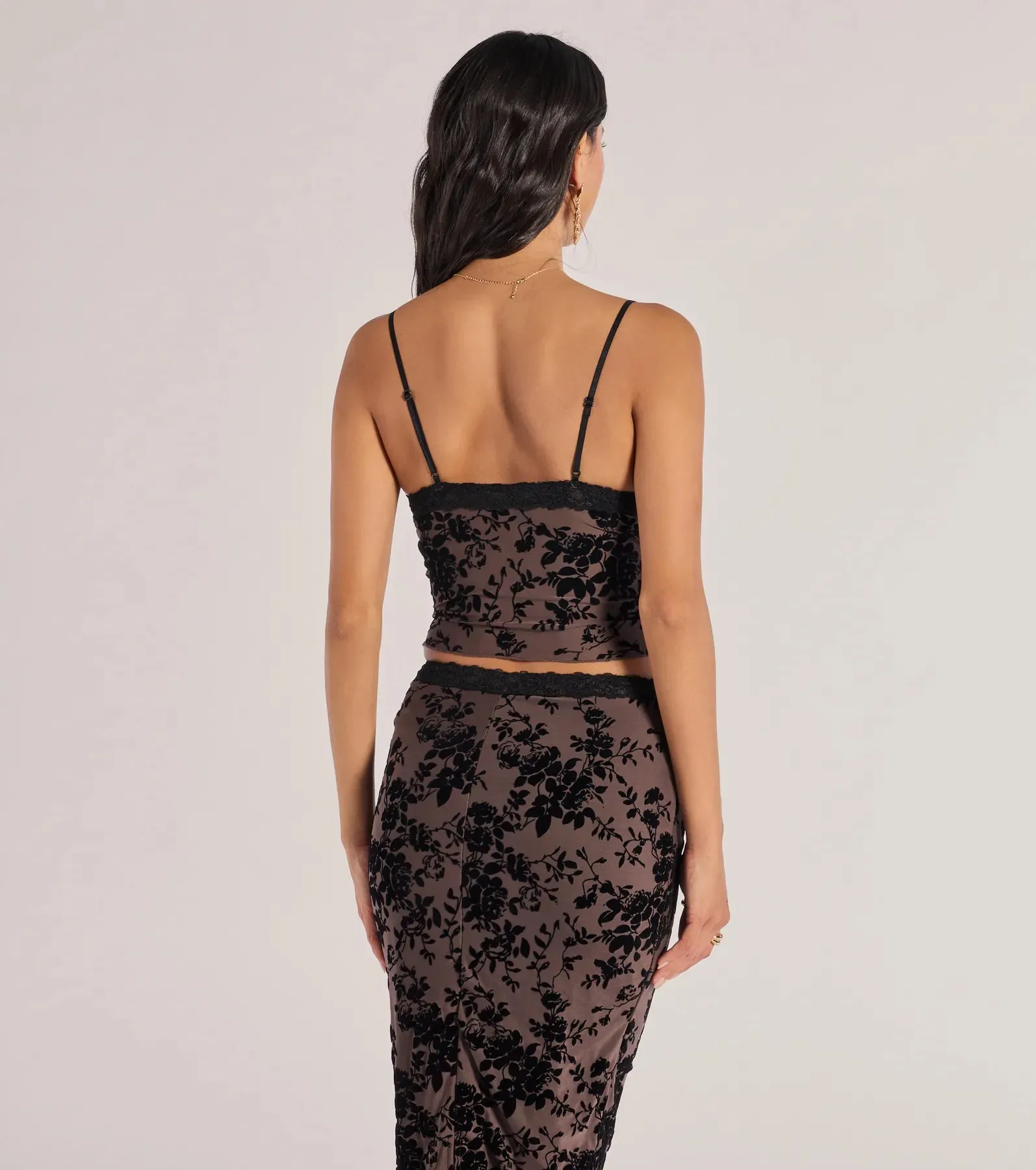 Luxe Touch Flocked Velvet Crop Top sold by Windsor product image thumbnail 2
