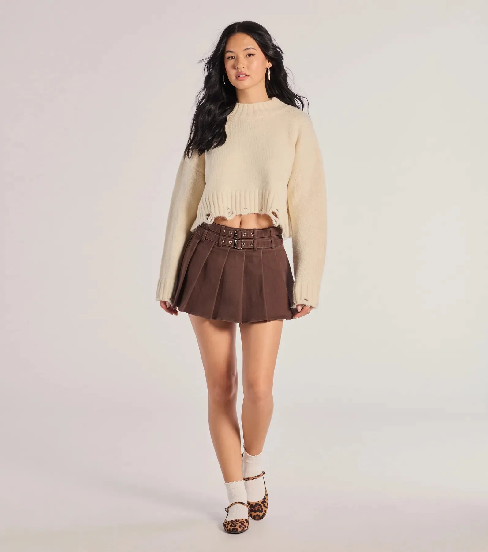 Looking Cool Belted And Pleated Mini Skort sold by Windsor product image thumbnail 3
