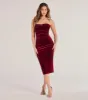 Sophisticated Enchantment Velvet Midi Dress sold by Windsor