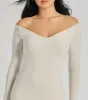 Sleek Vibes Off The Shoulder Knit Midi Dress sold by Windsor