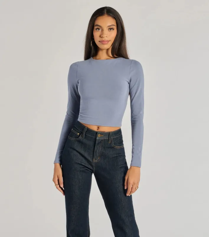 Elevated Staple Open Back Long Sleeve Top sold by Windsor