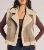 Luxe And Cozy Faux Sherpa Trim Oversized Vest sold by Windsor