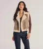 Luxe And Cozy Faux Sherpa Trim Oversized Vest sold by Windsor