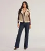 Luxe And Cozy Faux Sherpa Trim Oversized Vest sold by Windsor