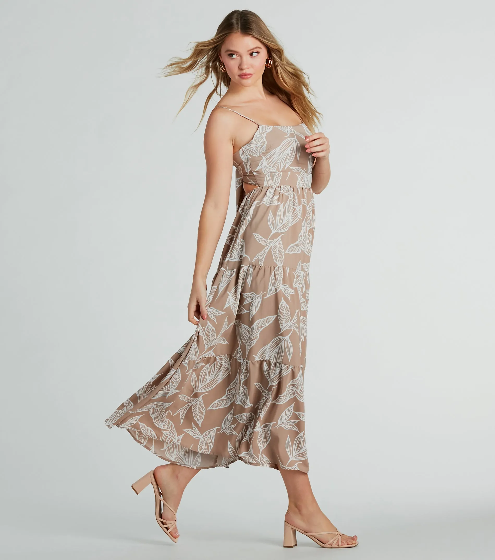 Weekend Getaway Tropical Print Flowy Maxi Dress sold by Windsor