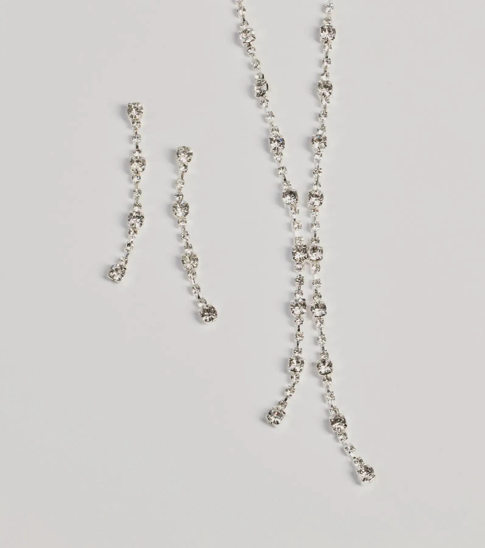 Glam Shine Rhinestone Lariat Necklace Set sold by Windsor product image thumbnail 2