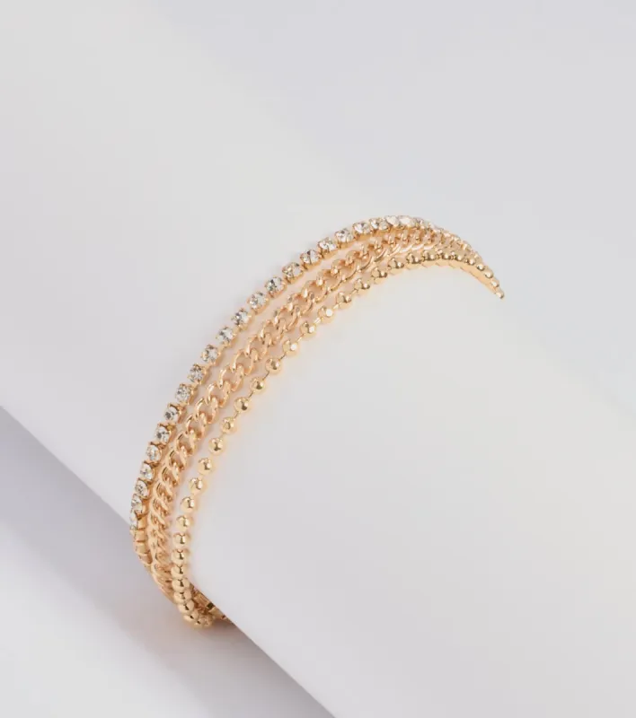 Dainty Details Three-Pack Bracelet Set sold by Windsor