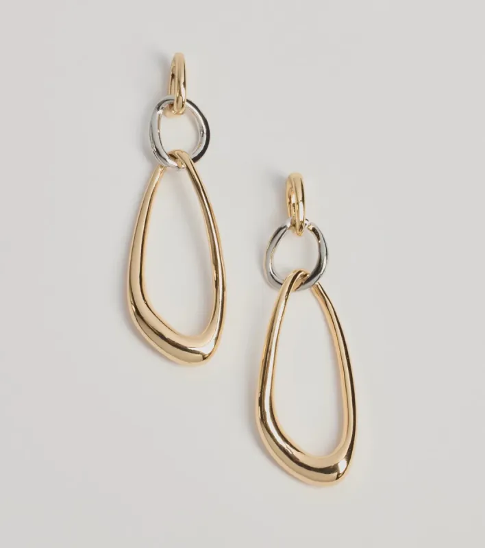 So Sleek Mixed Metal Drop Earrings sold by Windsor