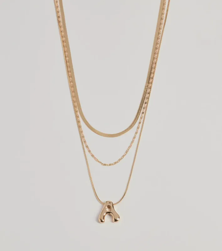 A Initial Layered Bubble Necklace sold by Windsor