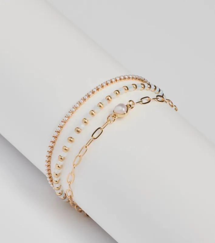 Glam Moment Faux Pearl Bracelet Multipack sold by Windsor