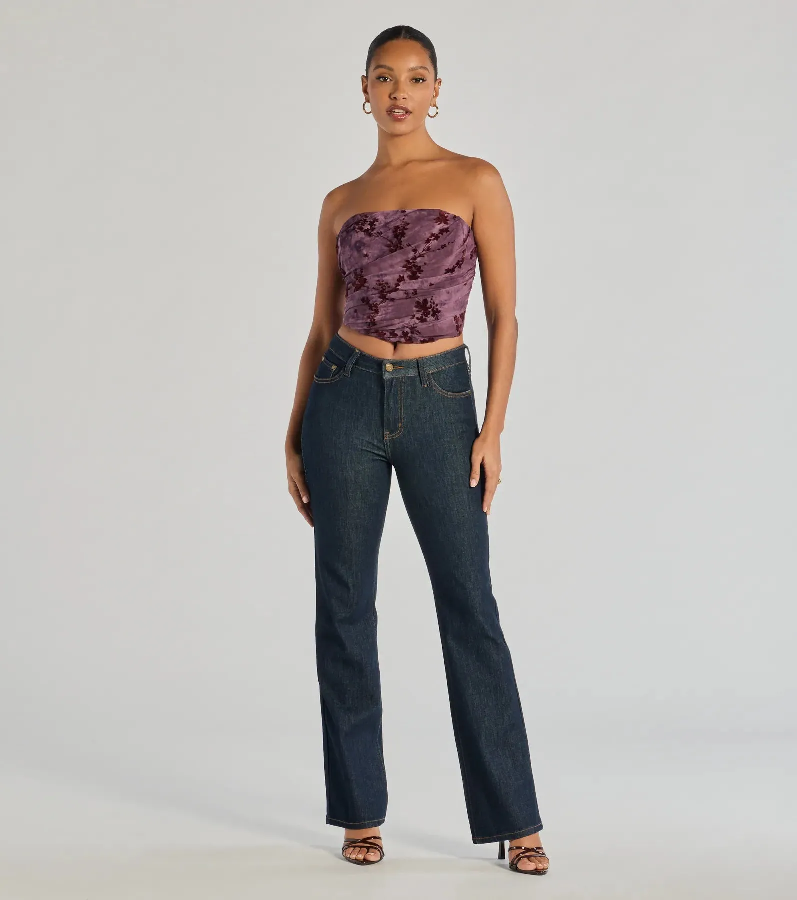 Floral Passion Ruched Cropped Corset Top sold by Windsor product image thumbnail 3