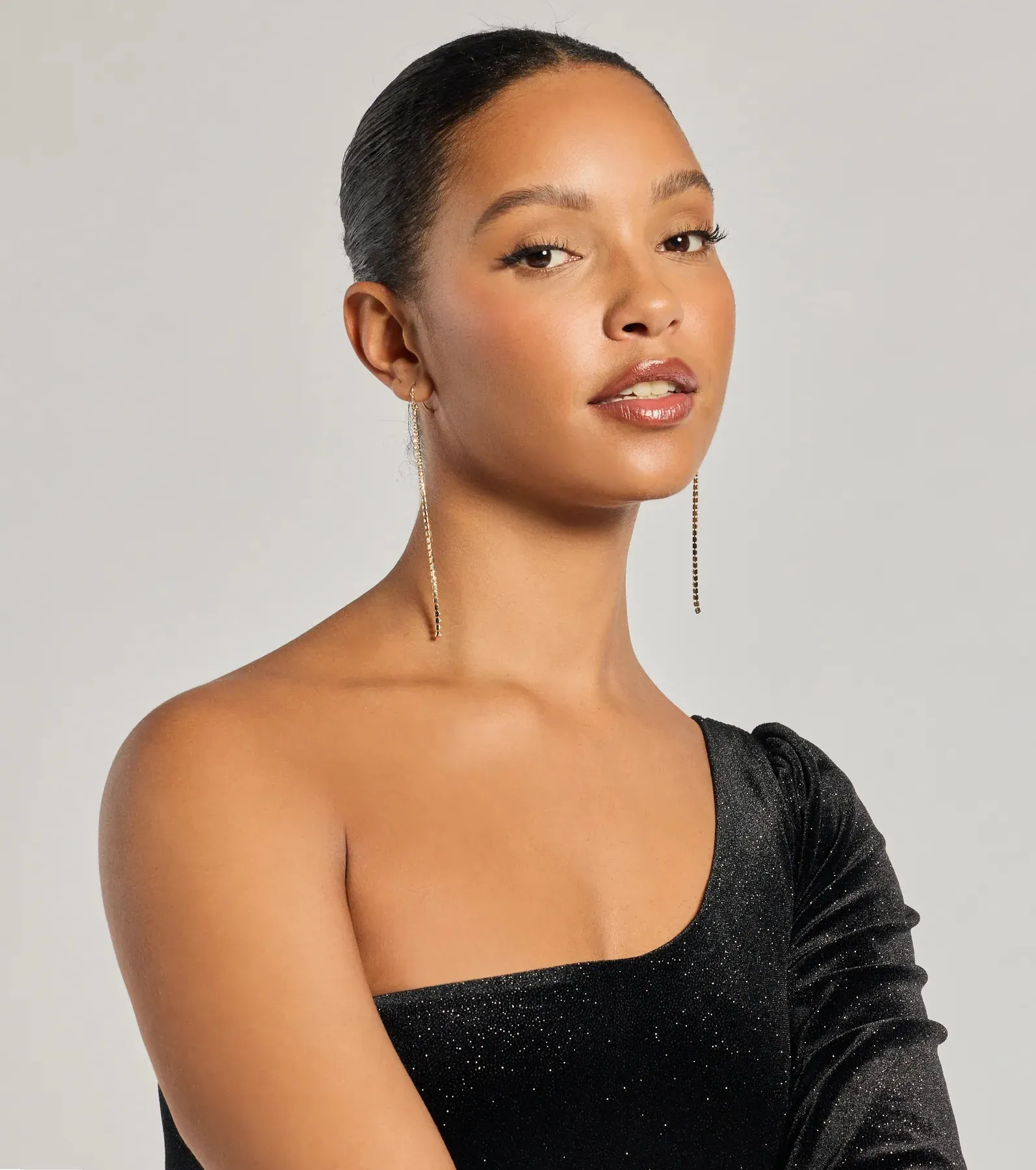 Endless Glam Linear Rhinestone Earrings sold by Windsor product image thumbnail 2