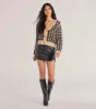 Glam It Up Faux Leather Skort sold by Windsor
