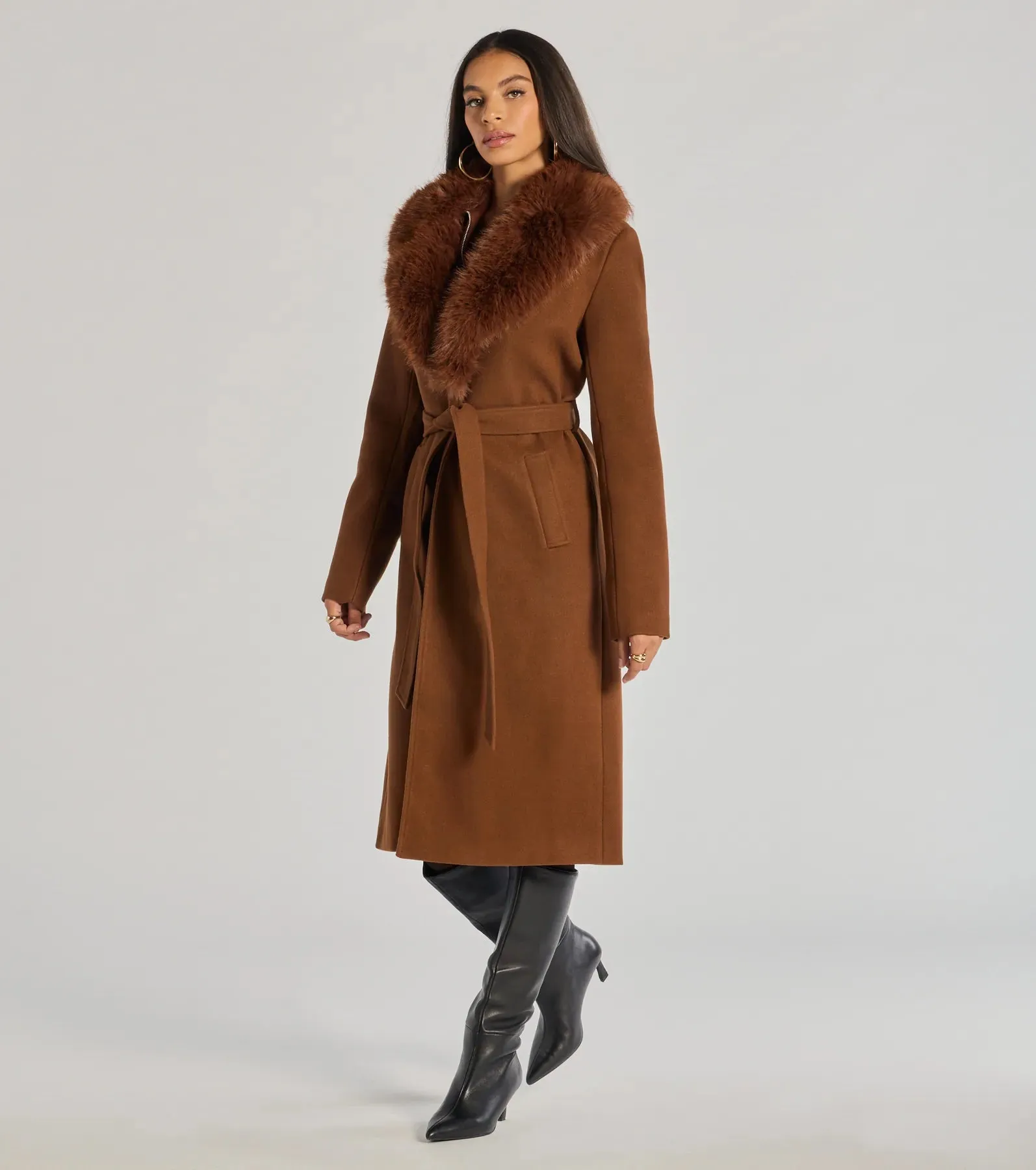 Lavish Layers Faux Wool Trench Coat sold by Windsor product image thumbnail 4