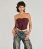Chic Attitude Lace Trim Mesh Corset Top sold by Windsor