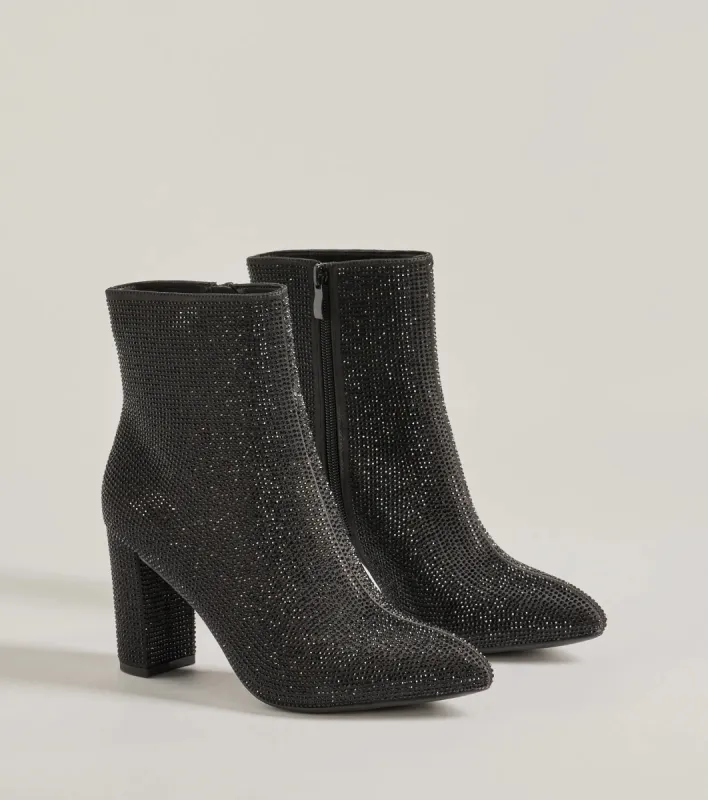 Sparkle Glam Rhinestone Ankle Booties sold by Windsor