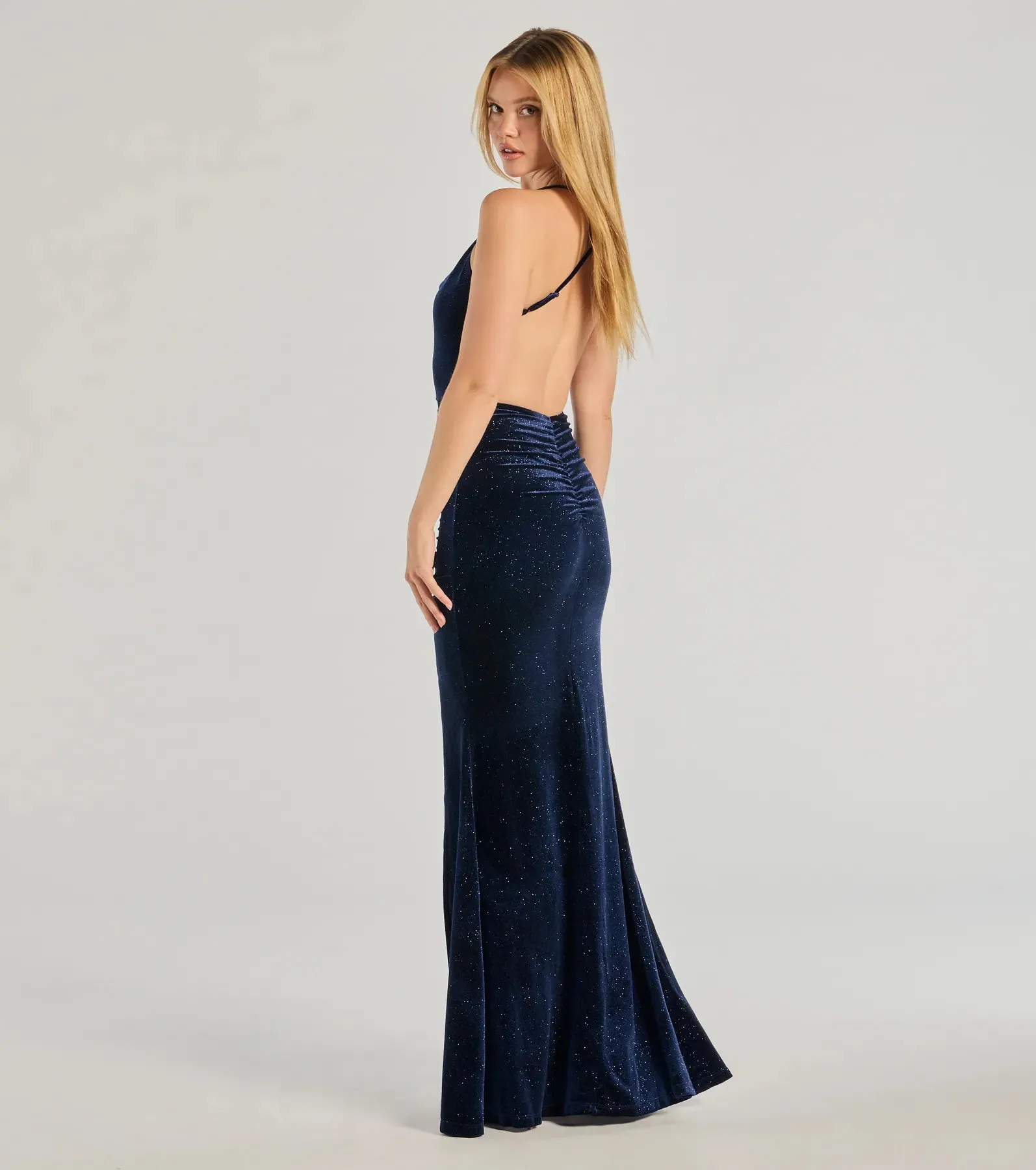 Lyric Velvet Glitter Open Back Mermaid Dress sold by Windsor product image thumbnail 2