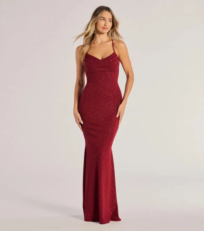 Rae Lace-Up Glitter Mermaid Dress sold by Windsor