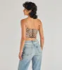 Ever Fierce Leopard Print Satin Corset sold by Windsor