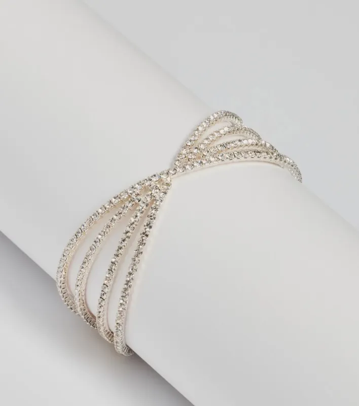 Encircled Glam Memory Wire Rhinestone Bracelet sold by Windsor