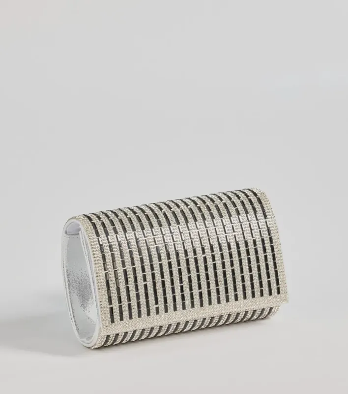 Lavishly Chic Rhinestone Baguette Foldover Clutch sold by Windsor