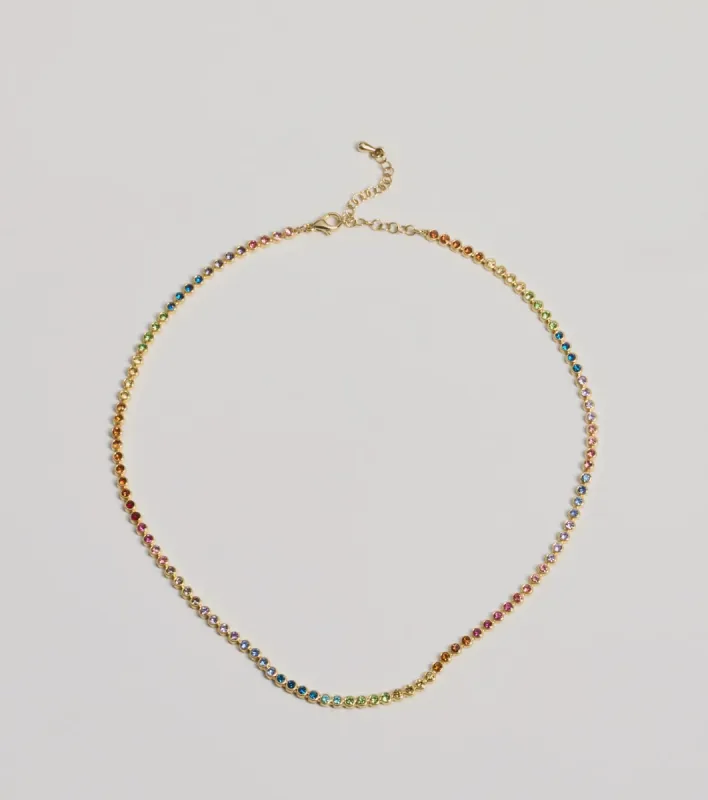 Vibrant Charm Multicolored Glass Gemstone Necklace sold by Windsor